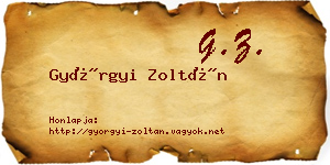 Györgyi Zoltán névjegykártya