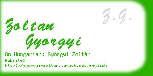 zoltan gyorgyi business card